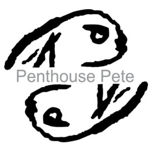 Penthouse Pete  - 6 in Square Window Graphic Cling (2-Pack) Design
