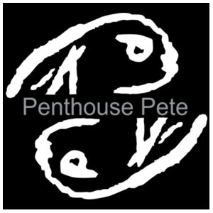Penthouse Pete  - 6 in Square Window Graphic Cling (2-Pack) 2 Design