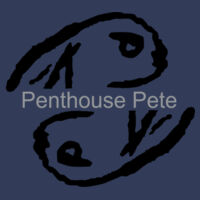 Dark Ink Penthouse Pete Signature Cuff - Women’s Flowy Off Shoulder Long Sleeve Tee Design