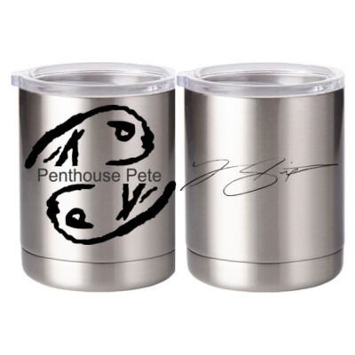 Penthouse Pete  - 10 oz Silver Stainless Steel Short Tumbler Thumbnail