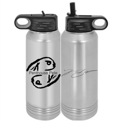 Penthouse Pete  -  Custom 30 oz. Silver Stainless Steel Vacuum Insulated Water Bottle Thumbnail
