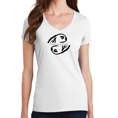 Dark Ink Penthouse Pete Signature Sleeve  - Ladies Fan Favorite V Neck Tee Thumbnail