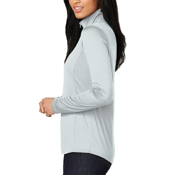 Custom No Minimum Sport-Tek Ladies PosiCharge Competitor 1/4 Zip Pullover LST357 Left Sleeve View
