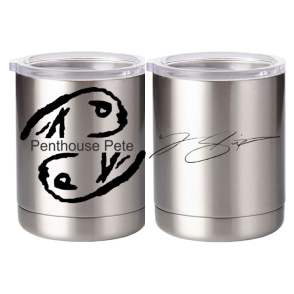 Penthouse Pete  - 10 oz Silver Stainless Steel Short Tumbler Thumbnail
