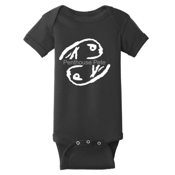Light Ink Penthouse Pete Signature Back - Infant Short Sleeve Baby Rib Bodysuit Thumbnail