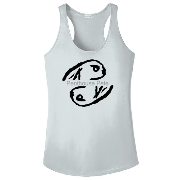 Dark Ink Penthouse Pete Signature Back - Ladies PosiCharge ® Competitor ™ Racerback Tank Thumbnail